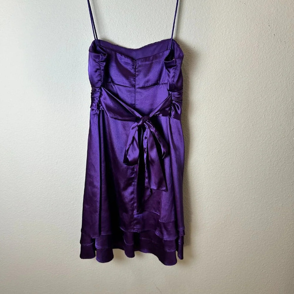 CITY STUDIO Party Dress Purple Satin Pleated Bodice Rosette - size 5 - Picture 9 of 10